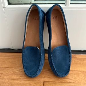Ugg Milana Unlined Blue Suede Flats Loafers Women’s 9 Never Worn